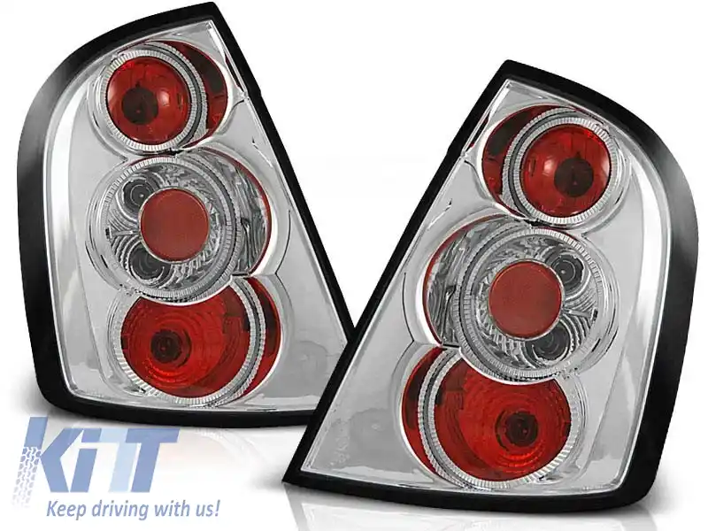 Set de stopuri tuning potrivit pentru Skoda FABIA I 12.1999-06.2004 hatchback cu bază cromată, stânga și dreapta