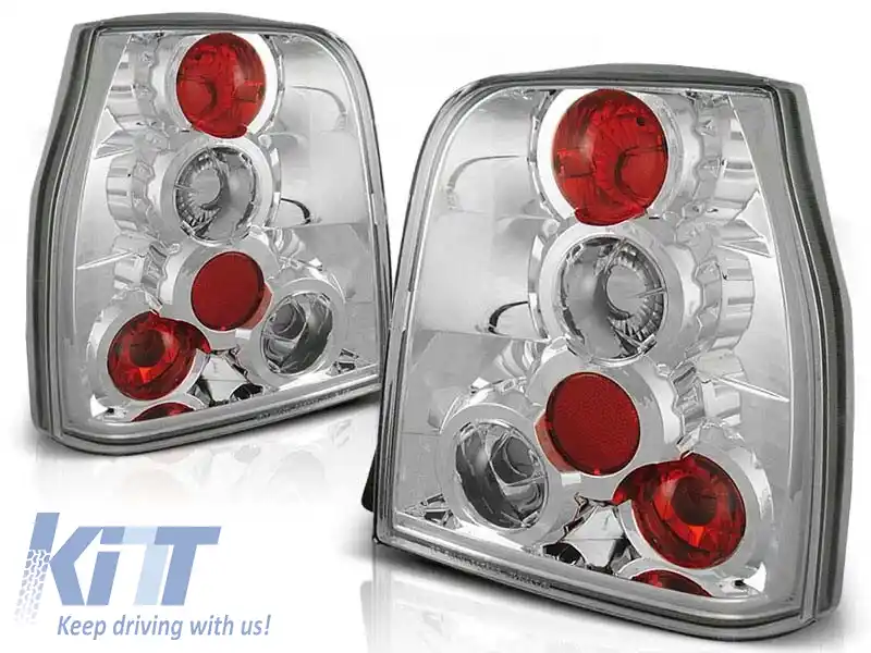 Set de stopuri tuning potrivit pentru Volkswagen LUPO 09.1998-2005 cu bază cromată, stânga și dreapta