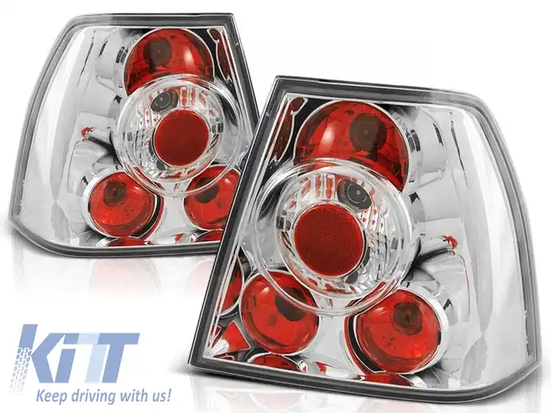 Set de stopuri tuning potrivit pentru Volkswagen BORA 09.1998-07.2005 sedan cu bază cromată, stânga și dreapta