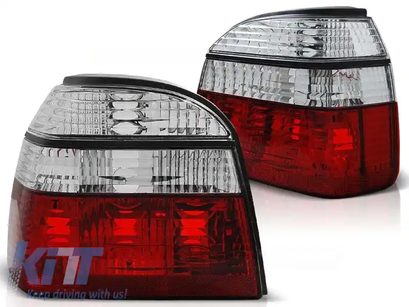 Set de stopuri tuning potrivit pentru Volkswagen GOLF 3 09.1991-08.1997 hatchback, cabrio cu bază roșie și albă, stânga și dreapta