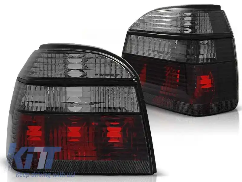 Set de stopuri tuning potrivit pentru Volkswagen GOLF 3 09.1991-08.1997 hatchback, cabrio cu bază roșie și fumurie, stânga și dreapta