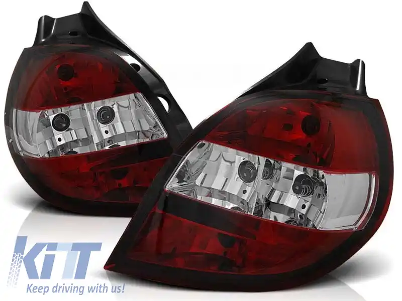 Set de stopuri tuning potrivite pentru Renault CLIO 3 09.2005-04.2009 3/5 uși cu bază roșie și albă, stânga și dreapta