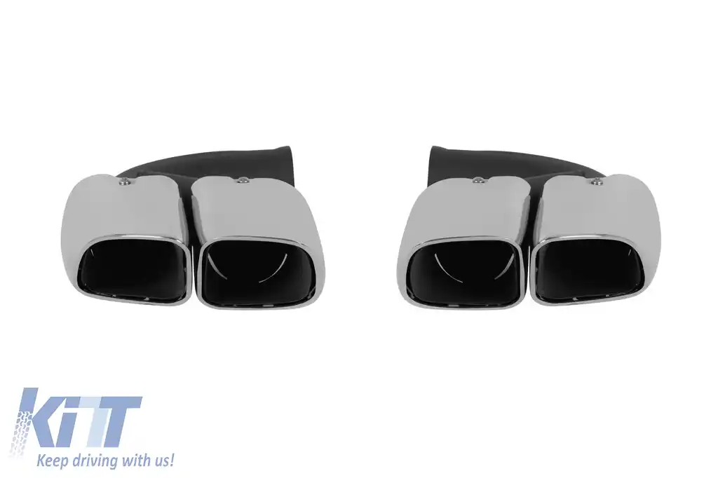 Set de terminații de eșapament cromate potrivite pentru Porsche Cayenne, 2010-2014, stânga și dreapta