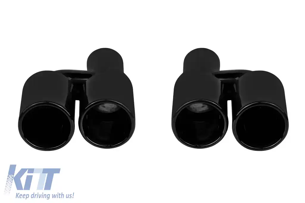 Set de terminații de eșapament negre potrivite pentru BMW Seria 5 F10, F11 2010-2017, stânga și dreapta, model 2