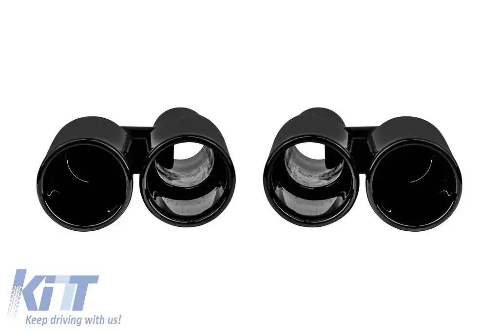 Set de terminații de eșapament negre potrivite pentru BMW Seria 5 F10, F11 2010-2017, stânga și dreapta, model 2-image-6131358