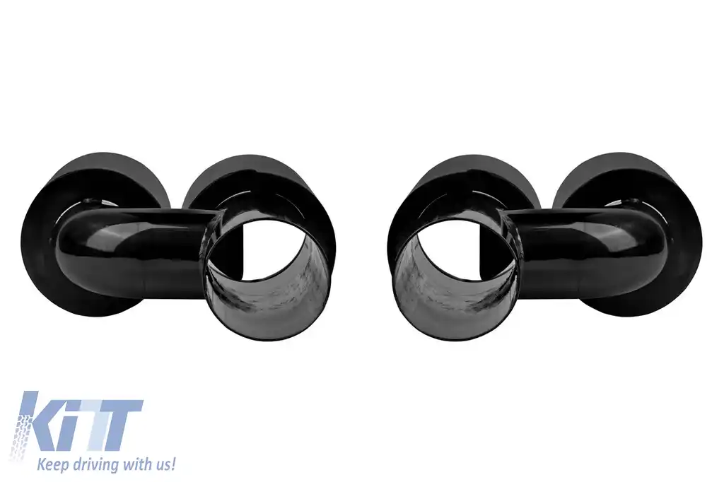 Set de terminații de eșapament negre potrivite pentru BMW Seria 5 F10, F11 2010-2017, stânga și dreapta, model 2-image-6131360