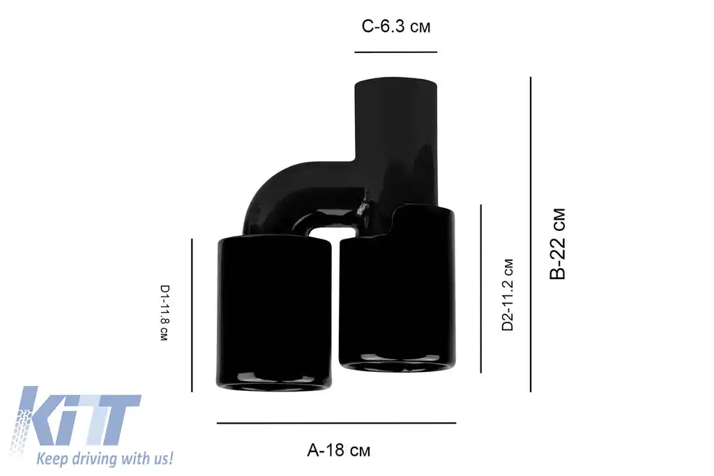 Set de terminații de eșapament negre potrivite pentru BMW Seria 5 F10, F11 2010-2017, stânga și dreapta, model 2-image-6131361