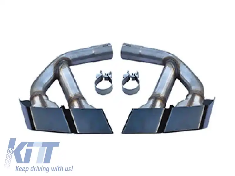 Set de terminații de eșapament negre tip SQ7 potrivite pentru Audi Q7 2016-2019 versiune pe benzină, cu deschidere de 55mm