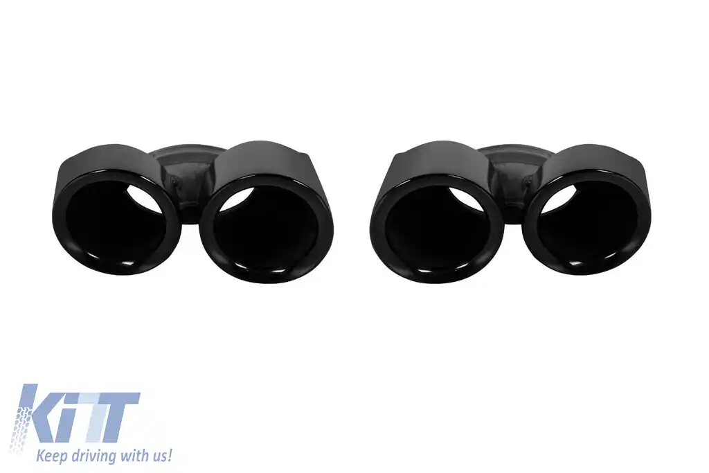 Set de terminații de evacuare rotunde GT, negre lucioase, potrivite pentru Porsche Panamera 2014-2016