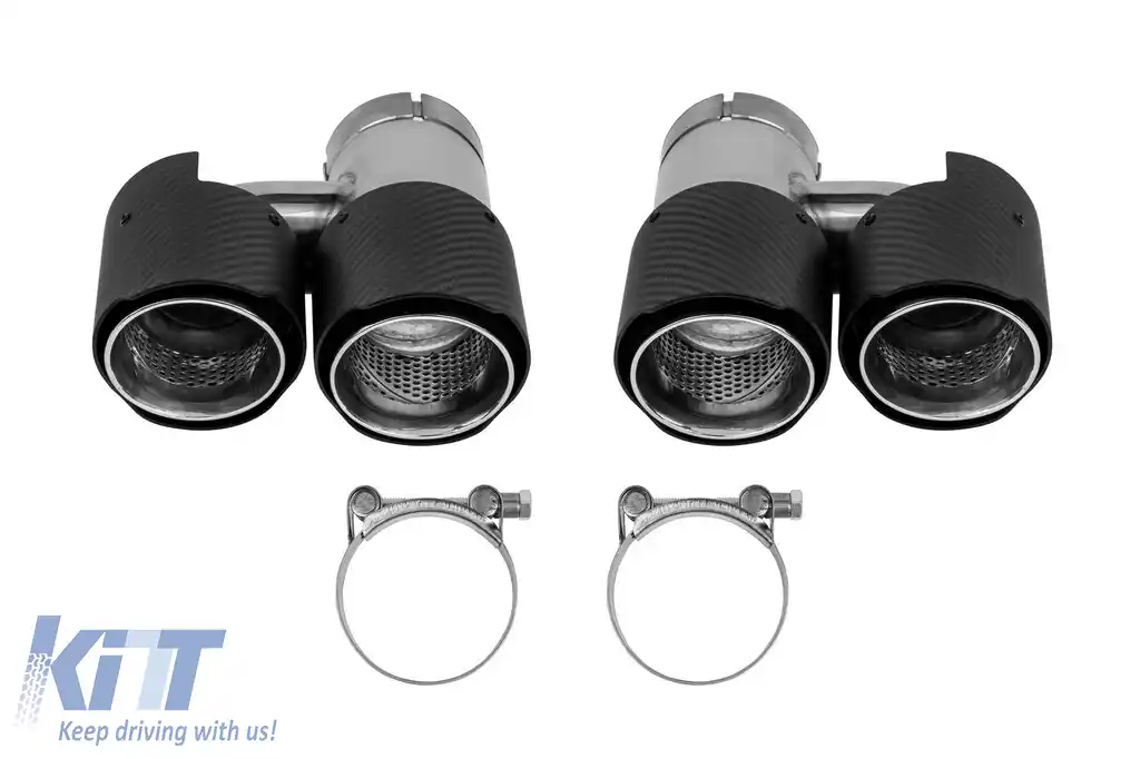 Set de terminații universale duble AutoPro cu capace din carbon, stânga și dreapta, model 1
