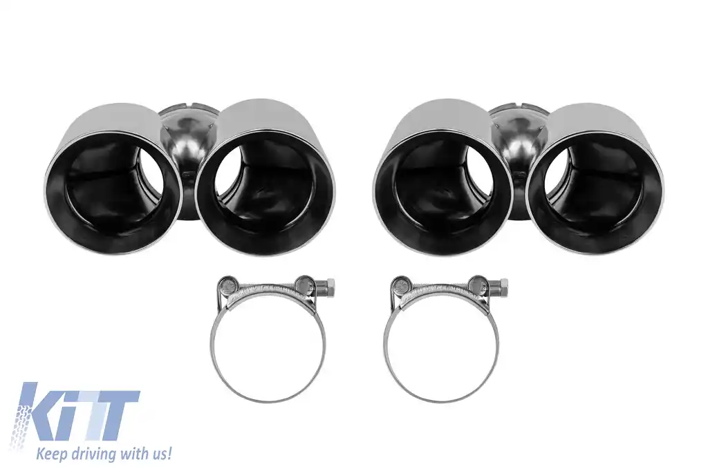 Set de terminale de evacuare duble cromate universale AutoPro, stânga și dreapta