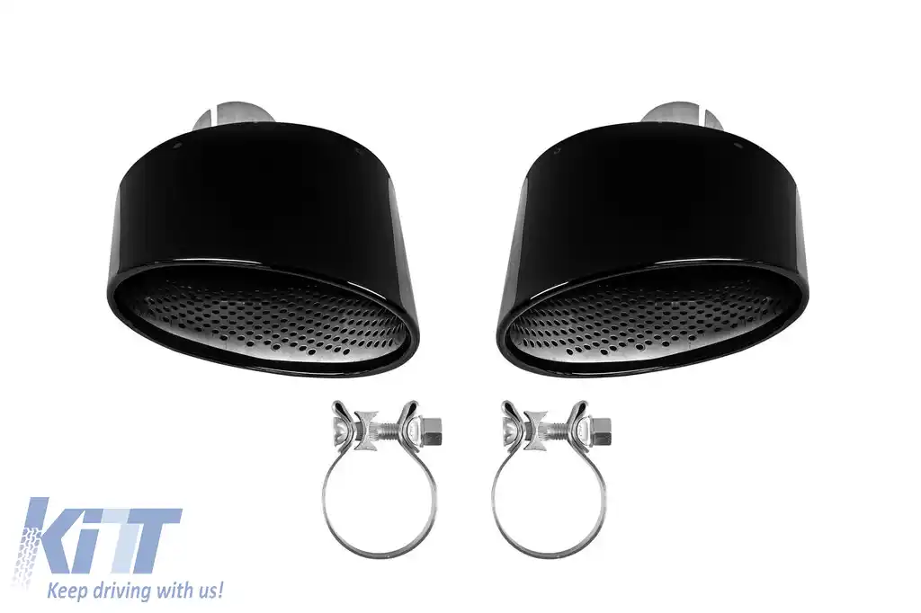Set de terminale de evacuare negre tip RS, potrivite pentru Audi A3 Sportback 2017-2020, A4 după 2015, A5 Sportback, Coupe, Cabrio după 2016