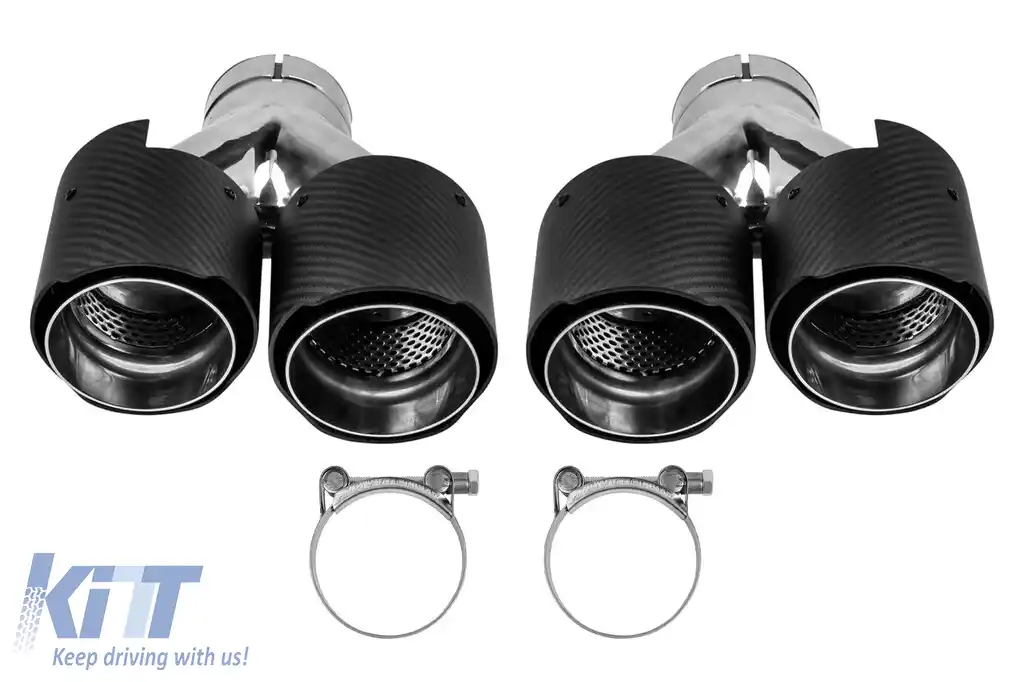 Set de terminale de tip Akrapovic cu husă din carbon, stânga și dreapta