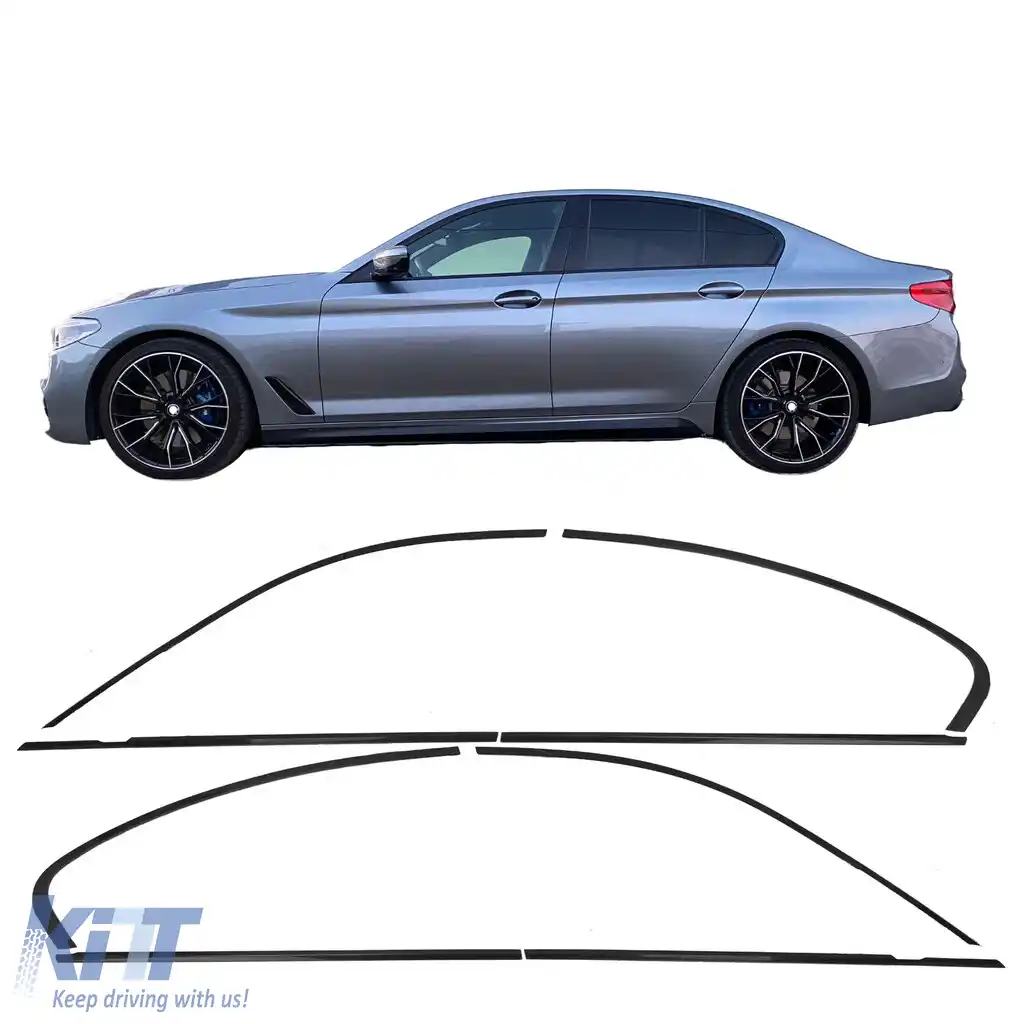 Set de trim Shadow Line negru potrivit pentru BMW Seria 5 G30 Sedan 16-23