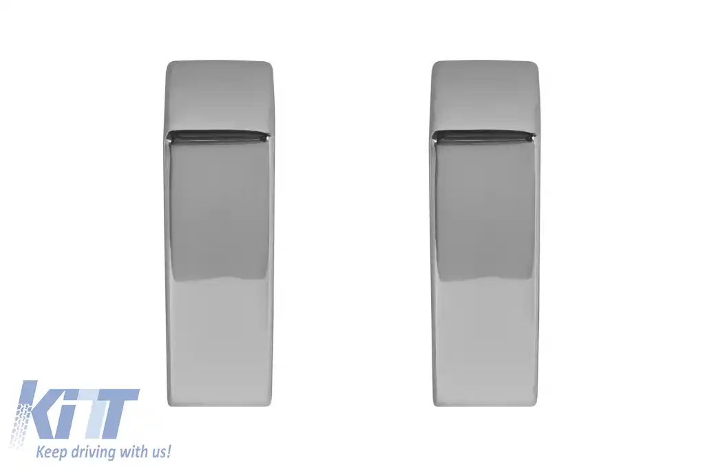 Set de trimuri cromate potrivit pentru bara frontală A Design a Mercedes G-Class W463, stânga și dreapta-image-6265591