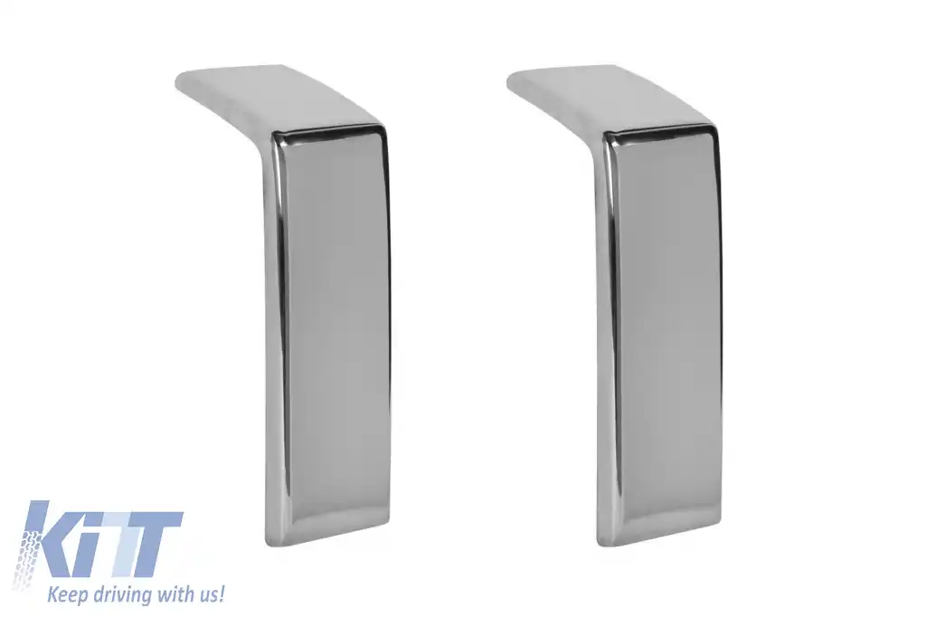 Set de trimuri cromate potrivit pentru bara frontală A Design a Mercedes G-Class W463, stânga și dreapta-image-6265592