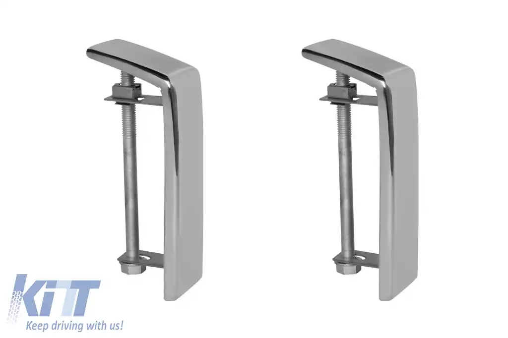Set de trimuri cromate potrivit pentru bara frontală A Design a Mercedes G-Class W463, stânga și dreapta-image-6265593