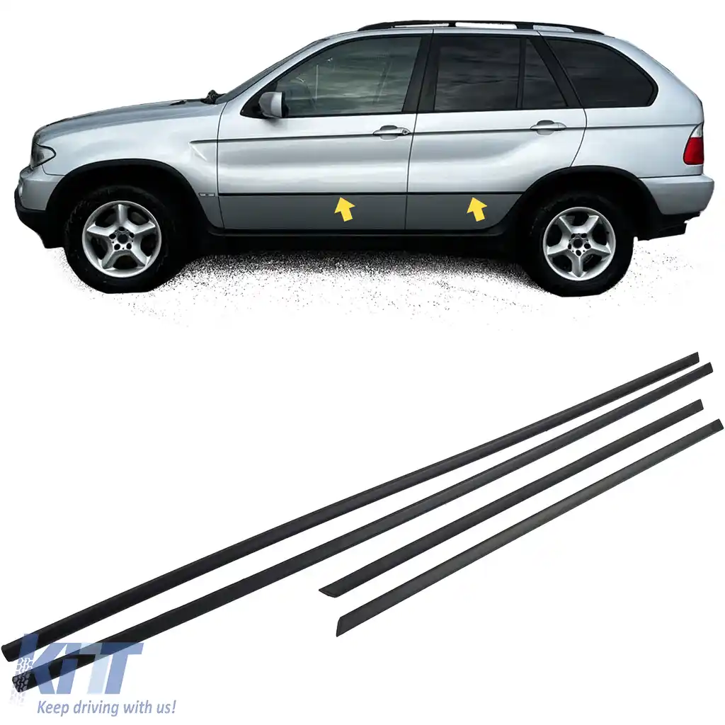 Set de trimuri decorative pentru uși, benzi de protecție, 4 piese, potrivit pentru BMW X5 E53 99-06