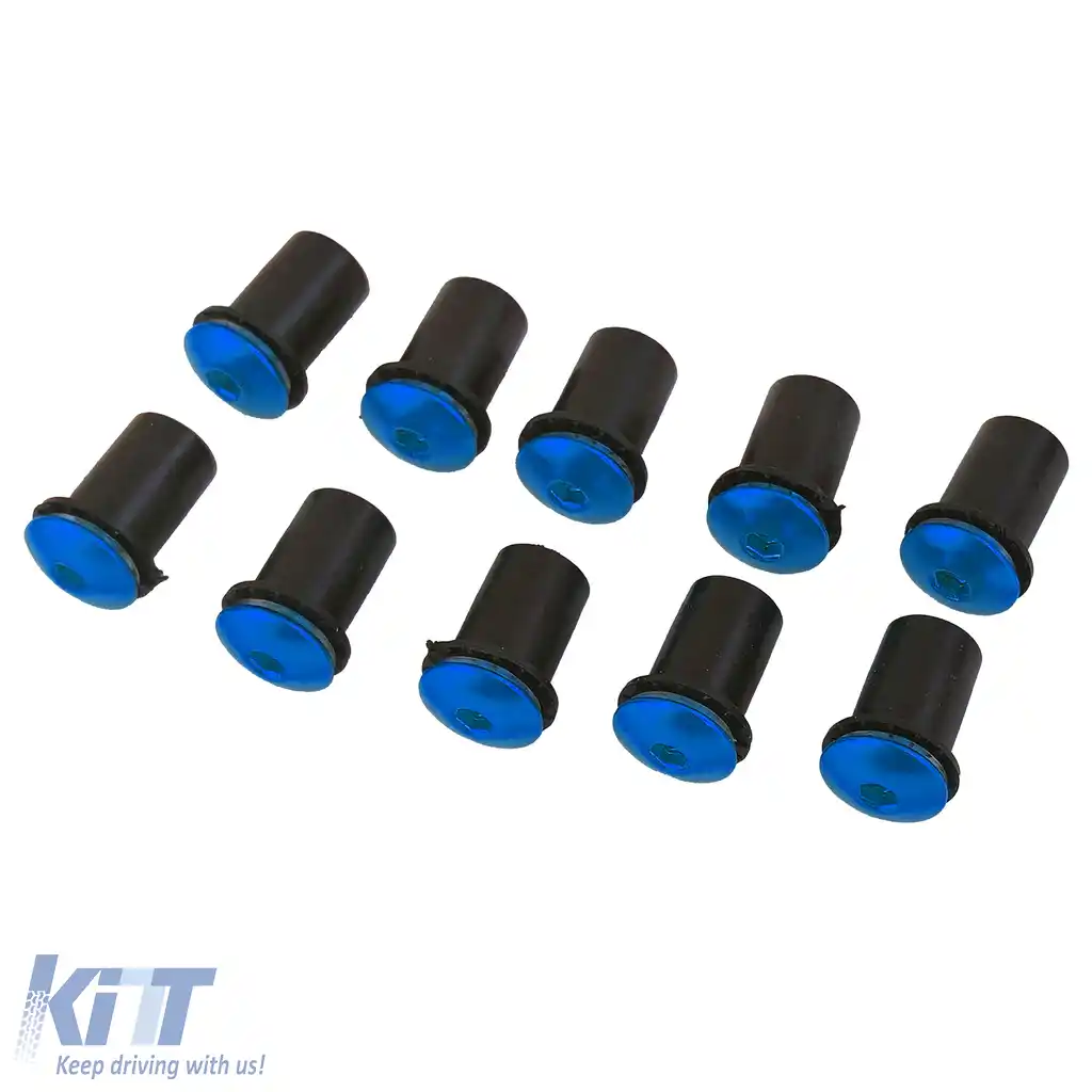 image-31-Set de șuruburi pentru parbriz de motocicletă, cu spăciere pentru carenă, din aluminiu M5, albastre