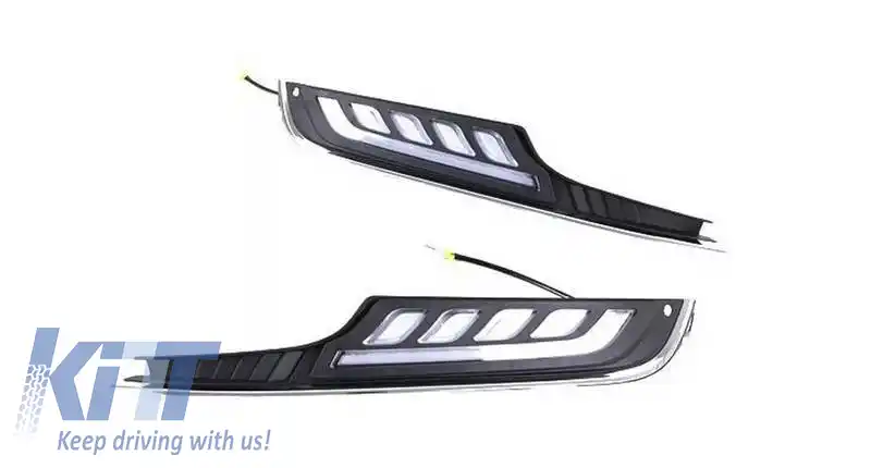 Set DRL potrivit pentru VW Golf VII (7) 13-17 cu bara de protecție normală DRL & semnal dinamic 2 piese-image-6314325