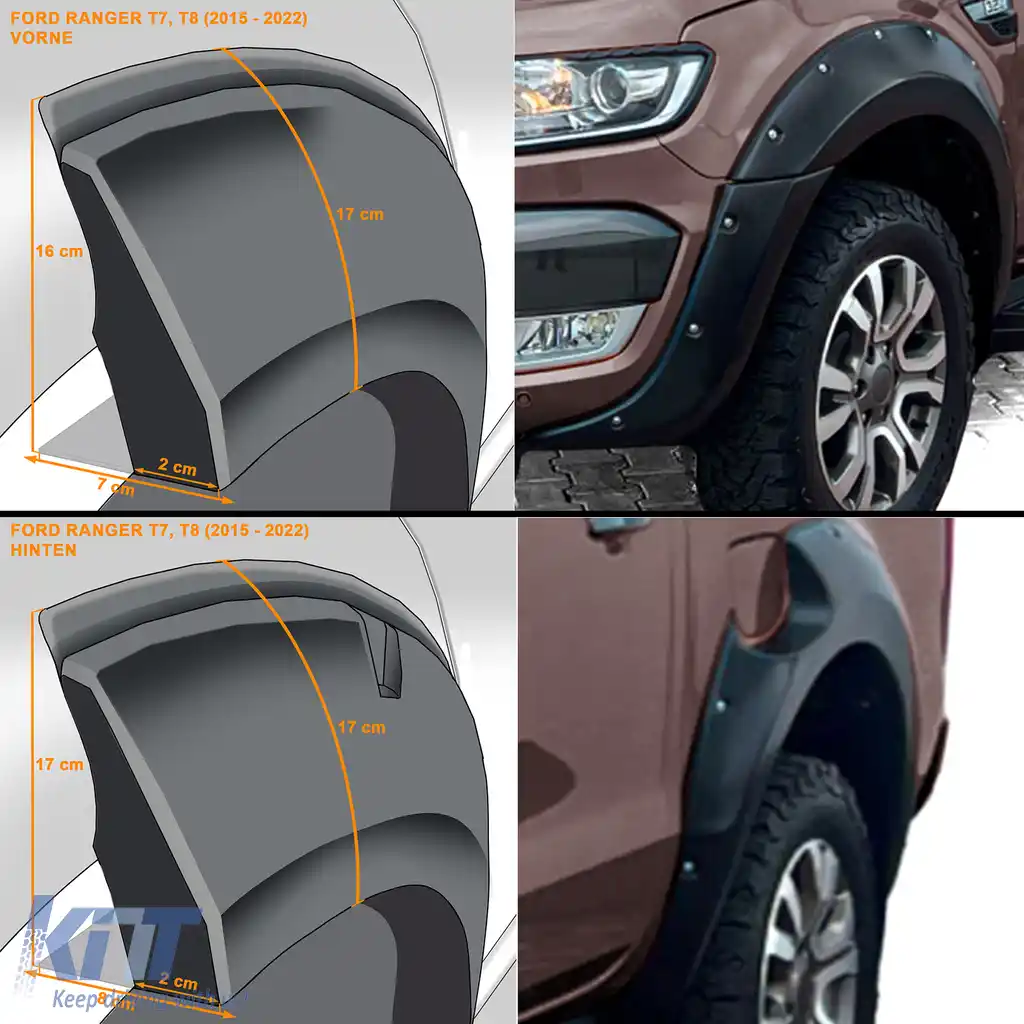 Set extensii arce de roată medii potrivite pentru Ford Ranger T7 T8 15-22-image-6205862