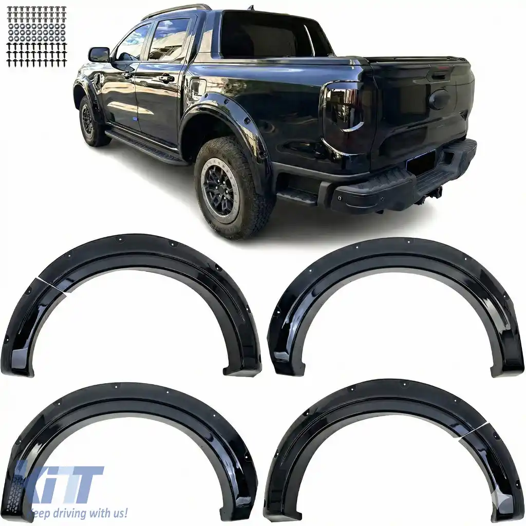 Set extensii arce roată fender cu șuruburi, luciu mediu, potrivit pentru Ford Ranger T9 din 23
