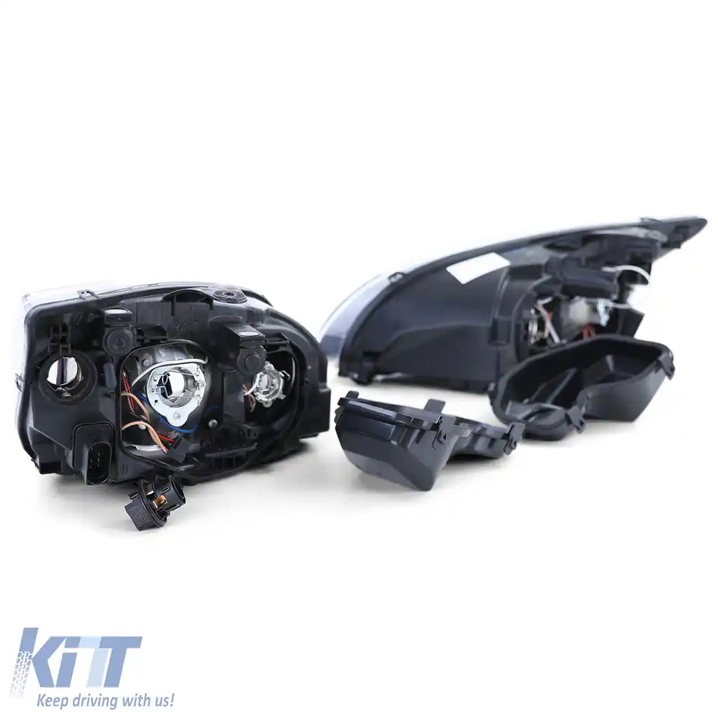 Set faruri cu sticlă clară neagră dreapta stânga, potrivit pentru Ford Focus II 2004-2008-image-6209317