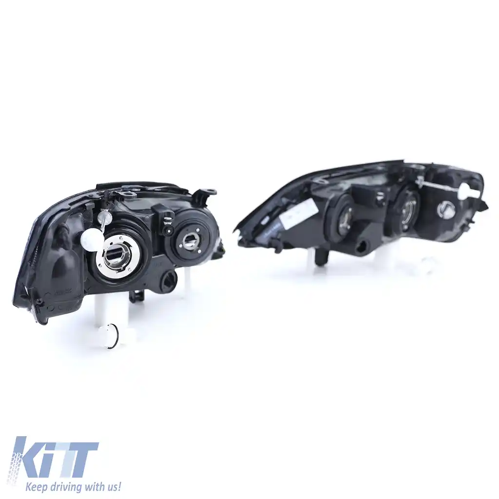 Set faruri cu sticlă clară neagră dreapta stânga pentru Opel Astra G 1997-2004-image-6209541