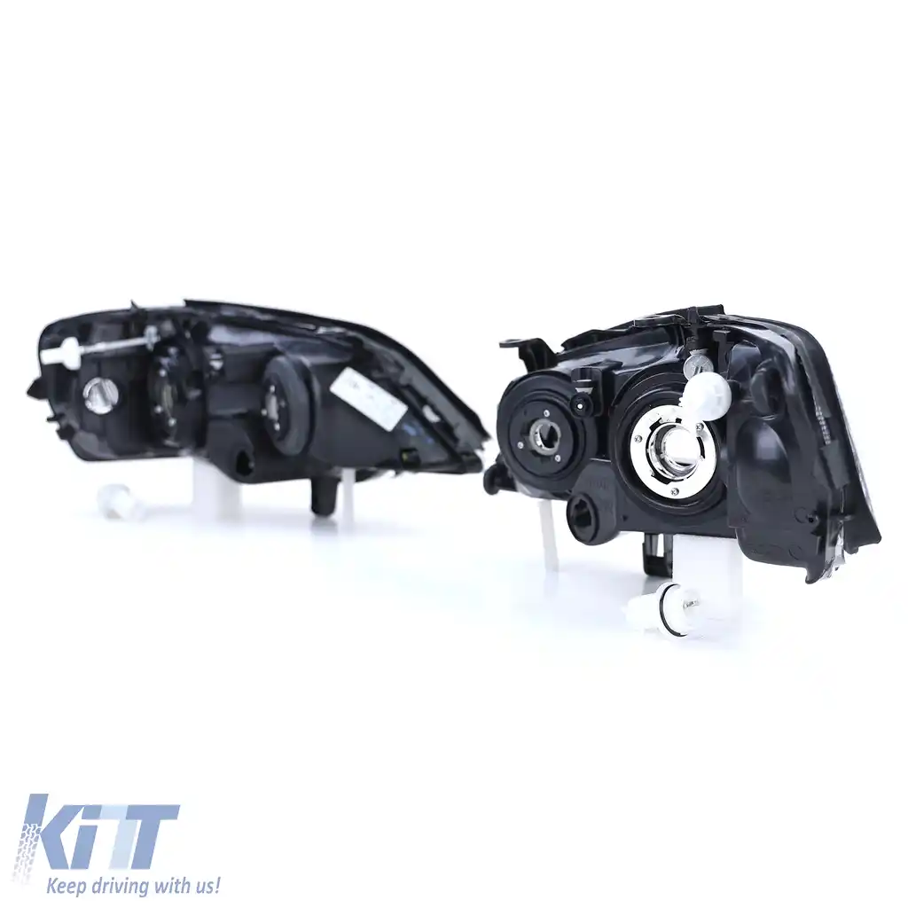 Set faruri cu sticlă clară neagră dreapta stânga pentru Opel Astra G 1997-2004-image-6209542