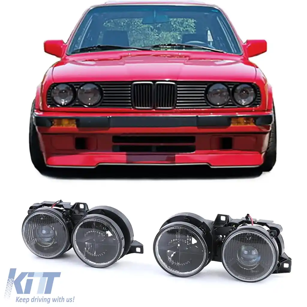 Set faruri fumuriu negru potrivit pentru BMW Seria 3 E30 87-93