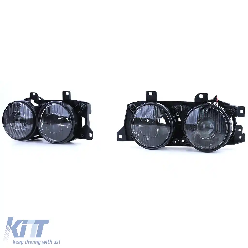 Set faruri fumuriu negru potrivit pentru BMW Seria 5 E34 88-95, Seria 7 E32 88-94-image-6195898