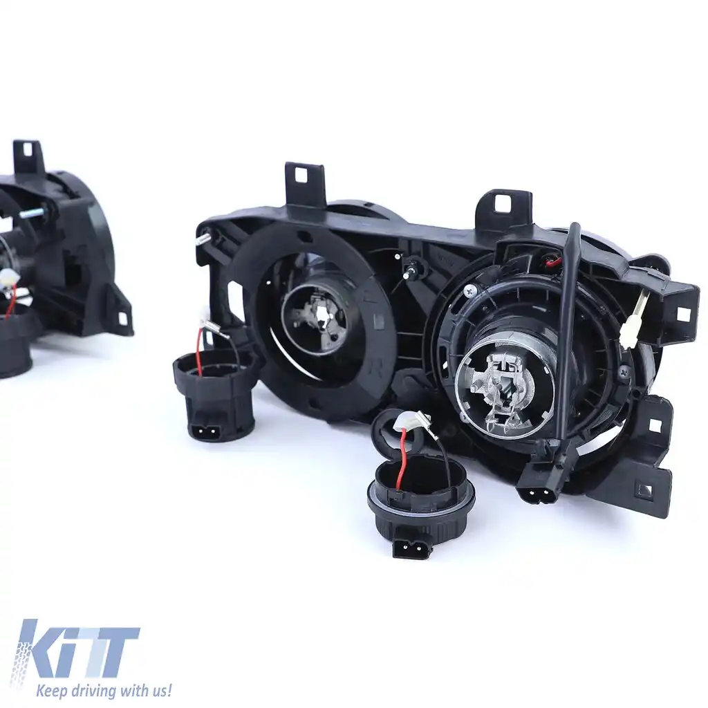 Set faruri fumuriu negru potrivit pentru BMW Seria 5 E34 88-95, Seria 7 E32 88-94-image-6195902