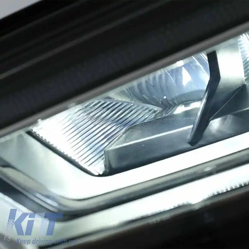Set Faruri Potrivit pentru Audi A3 8V 12-16 DRL Full Led & Semnal Led Negru H7 cu Motor Carner-image-6290025