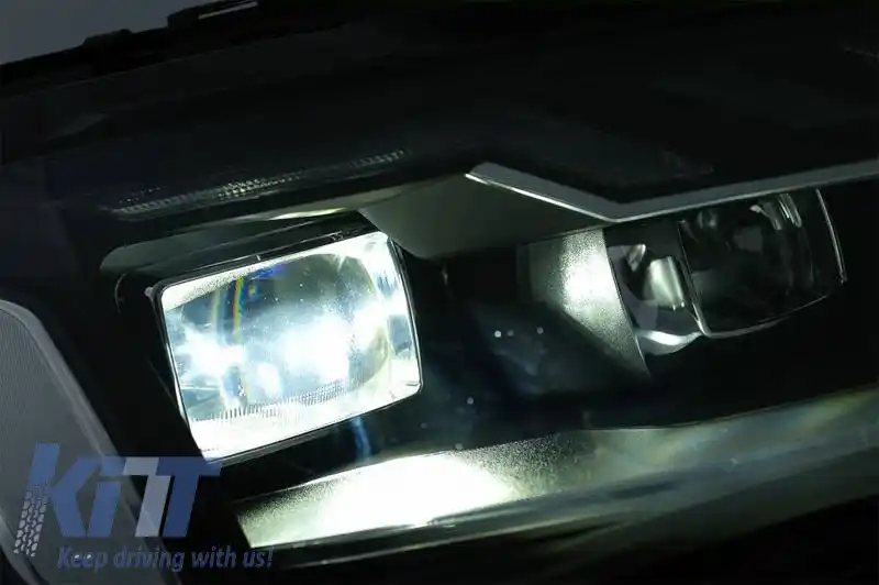 Set Faruri Potrivit pentru Audi A4 B8.5 Facelift (2012-2015) Negru Design A4 B9.5 OEM Xenon Upgrade la LED Complet & Semnal LED Dinamic Carner-image-6320814