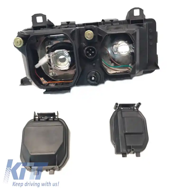 Set Faruri Potrivit pentru BMW 3 E36 Coupe / Sedan / Compact / Touring 90-99 Angel Eyes Negru H7/H7 Carner-image-6290664
