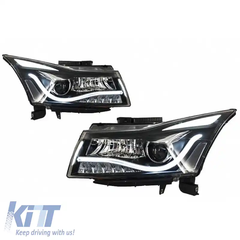 Set Faruri Potrivit pentru Chevrolet Cruze 09-14 Tube DRL & Semnal Led H7/H1 Negru Manual Carner-image-6313446
