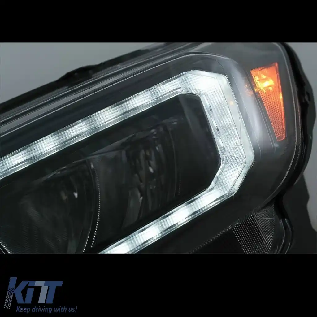 Set Faruri Potrivit pentru Ford Ranger 15-20 DRL Dinamic Negru Full Led cu Motor VLand-image-6291651