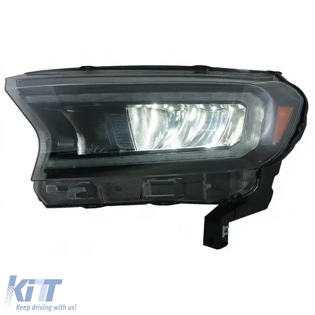 Set Faruri Potrivit pentru Ford Ranger 15-20 DRL Dinamic Negru Full Led cu Motor VLand-image-6291652