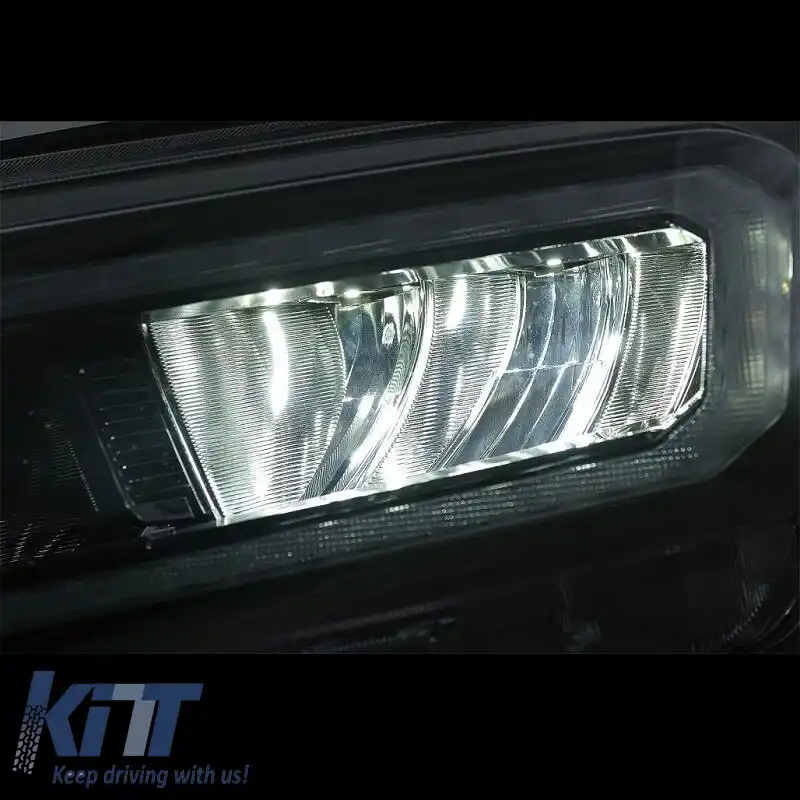 Set Faruri Potrivit pentru Ford Ranger 15-20 DRL Dinamic Negru Full Led cu Motor VLand-image-6291654