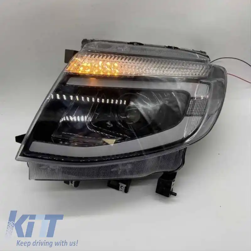 Set Faruri Potrivit pentru Ford Ranger T6 2012-2015 DRL Dinamic Negru LED Complet cu Motor-image-6315443