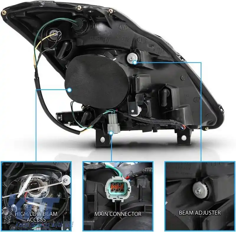 Set Faruri Potrivit pentru Nissan 350Z 03-05 Proiector Negru H7/H1 Manual-image-6322489
