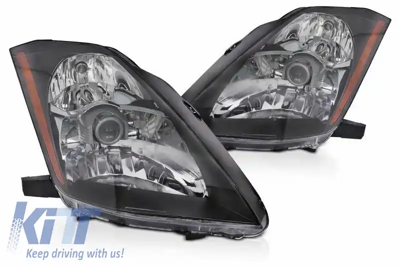 Set Faruri Potrivit pentru Nissan 350Z 03-05 Proiector Negru H7/H1 Manual-image-6322491