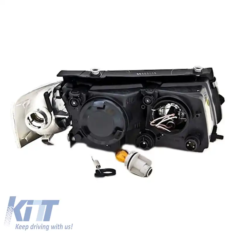 Set faruri potrivit pentru VW Passat 3B 96-00 Angel Eyes Chrome H7/H7 Depo-image-6290325