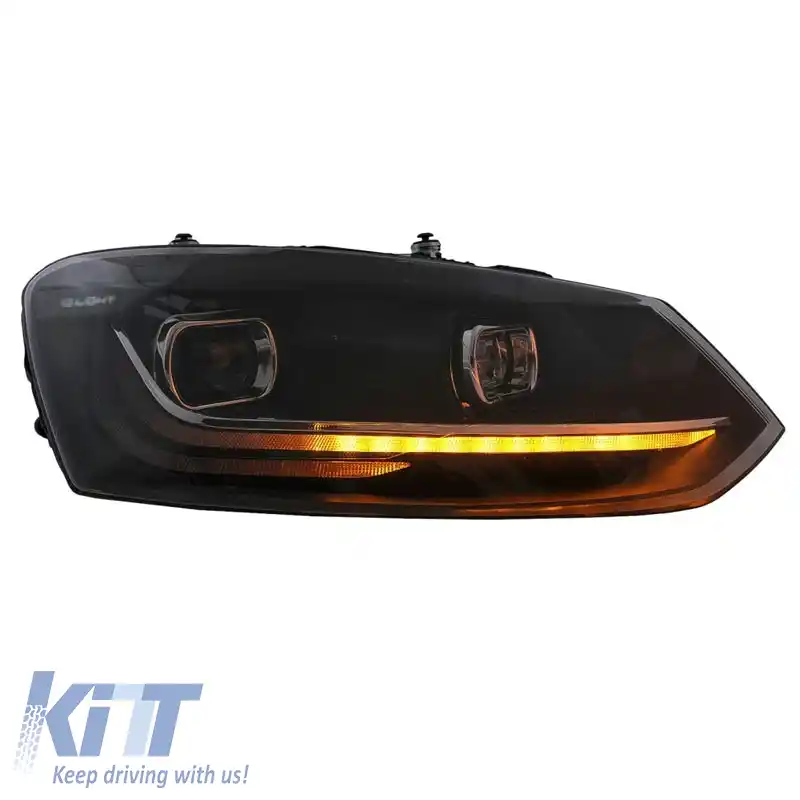 Set Faruri Potrivit pentru VW Polo 6R/6C 09-17 DRL Design Nou & Semnal Dinamic H7 cu Motor Carrier-image-6311830