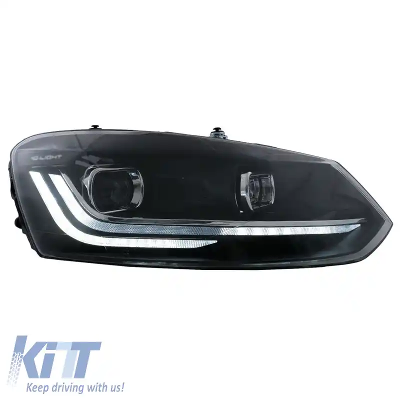 Set Faruri Potrivit pentru VW Polo 6R/6C 09-17 DRL Design Nou & Semnal Dinamic H7 cu Motor Carrier-image-6312752