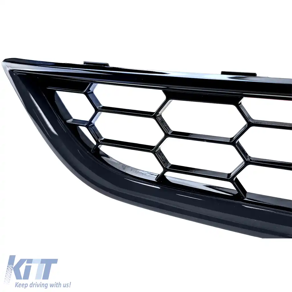 Set grilă ST design fagure sus și jos lucios negru, potrivit pentru Ford Fiesta 13–17-image-6207986