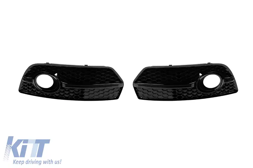 Set grilă tip RSQ5 în jurul farurilor de ceață potrivit pentru Audi Q5 2008-2011, lac negru