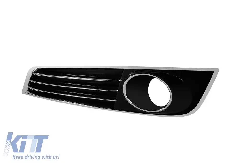 Set grilaj cu capacete ACC pentru lumini de zi pentru bara frontală W12 potrivită pentru Audi A8 2009-2017 cu garnitură cromată-image-6162844