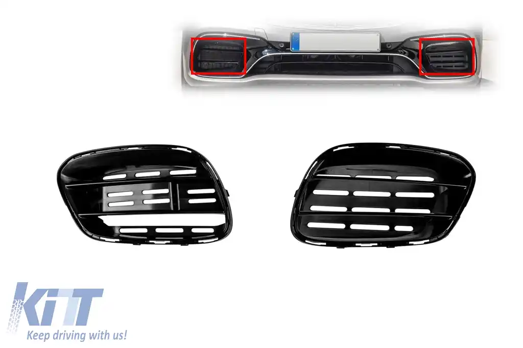 Set grilaj frontal potrivit pentru bara de protecție A Design S63 pentru Mercedes S-Class W222 2017-2020, stânga și dreapta