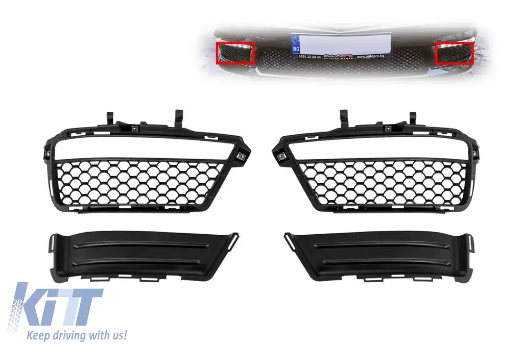 Set grilaj pentru lumini de zi, potrivit pentru bara de protecție frontală A Design la Mercedes S-Class W221 2006-2013, stânga și dreapta